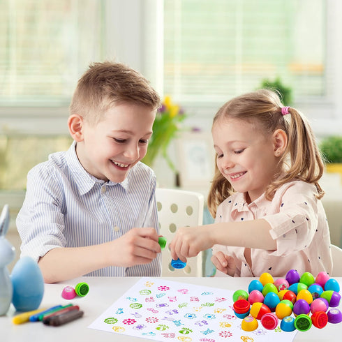 24Pcs JOYIN Easter Egg Stampers Toys for Easter Eggs Hunt Game, Basket Stuffers Fillers, Kids Party Favor, Assorted