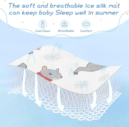 HXshaoye 28" 52"Breathable Cooling Baby Mattress x Crib Bumper Pads for Baby&Toddler Snowflake Patterns Cartoon Gray