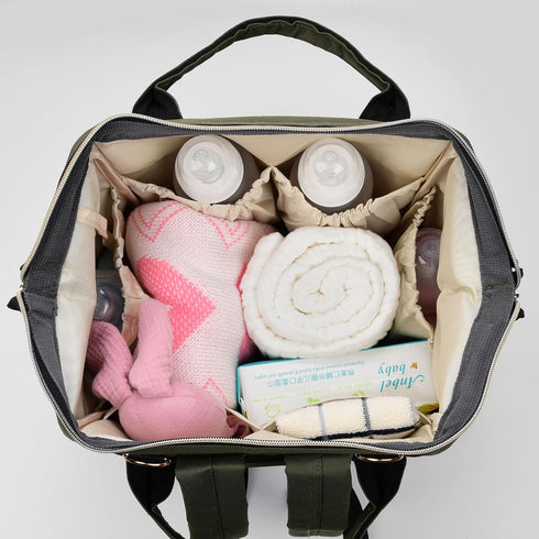 Backpack Backpacks Ramhorn Diaper Bag for Women, Travel with Insulated Bottle Pocket, Stroller Straps and Changing Mat