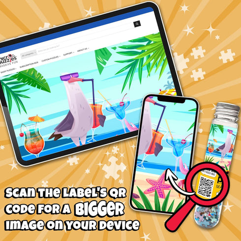 MicroPuzzles “Vacation Birds” 2-Pack, Collectors Edition 1 - Mini Jigsaw Puzzles, 150 Pieces, 4 x 6 Inch Twin Pack