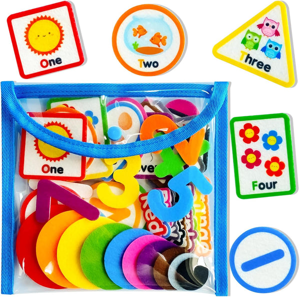 PENGFULL Felt Learning Numbers, 44 Felt Board Pieces for Math Addition and Subtraction Learning for Preschool