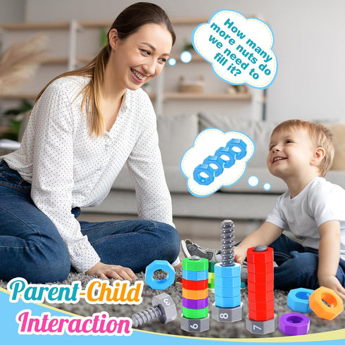 Montessori Toys for 1-5 Year Old Boys Girls, 2 In 1 Counting & Spinning Stacking Toys, Educational Gifts for Kids