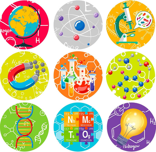 1800 Pcs Science Stickers for Kids, Teacher Reward Stickers, Science Party Favor Stickers for Chemistry Themes