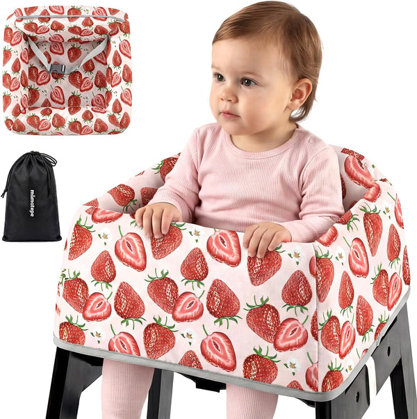 Mamatepe Baby High Chair Cover Restaurant with Strap Pads & 2-Point Harness