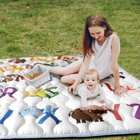 43x43 Baby Play Mat, Mat with Super Soft Touch, Activity Mat with Upgraded Anti-Slip Bottom, Machine Washable Crawling