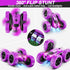 2.4 360 6 7 8 9 10 11 12 QUNREDA RC Cars, Purple Remote Control Car for Girls, GHZ Double Sided RC Stunt Car Rotating