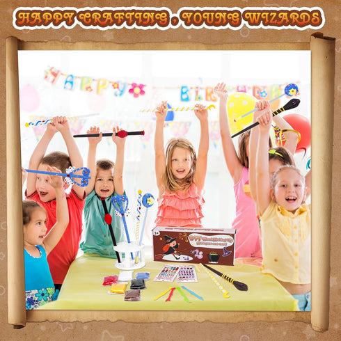 Set 18 EnchantZone Magic Wand Making Kit DIY Wizard Princess Wand Craft for Kids Make Your Own Wands for Birthday Party