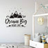 Dream Big Little One Quote Wall Decals for Nursery, Woodland Vinyl Stickers for Children Baby Kids Bedroom Y07