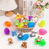 12 Pack JIALWEN Filled Easter Eggs with Plush Animal, Easter Basket Stuffers Plastic Easter Eggs Prefilled Surprise