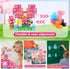 Magnetopia 100PCS Sets 4-8 Magnetic Blocks - Magnetic Building Block Cubes, Magnet Blocks Transparent Castle Princess
