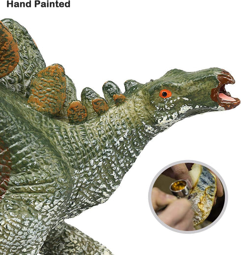 Gemini&Genius Stegosaurus Dinosaur Toy Figure - Green Dino Collection Action Figurine for Kids 4-12 Years Old