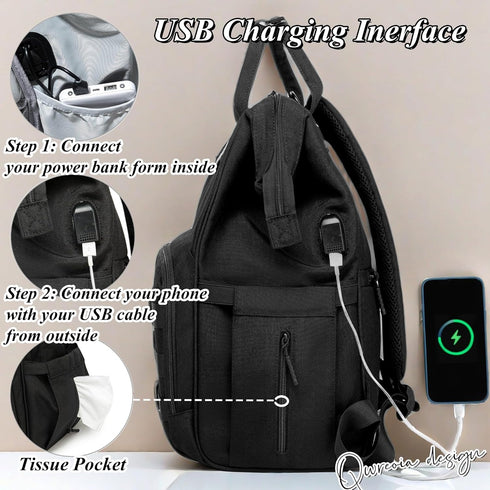 Backpack Backpack Daddy/Mommy Diaper Bag for Dad and Mom with USB Charging Port Stroller Straps and Insulated