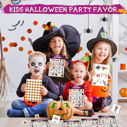 V-Opitos Halloween Bingo Game Card for Kids/Adults, 36 Players, Family/School Classroom Halloween Party Favor