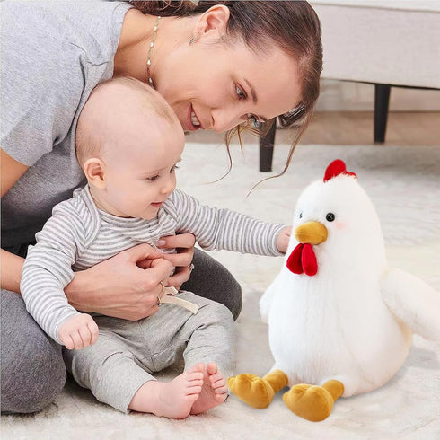 Uniwirtec (White,23 inch) Cute Chicken Stuffed Animal Plush Doll Toy - Farm Animal Cuddler for Kids' Room Decor - Ideal