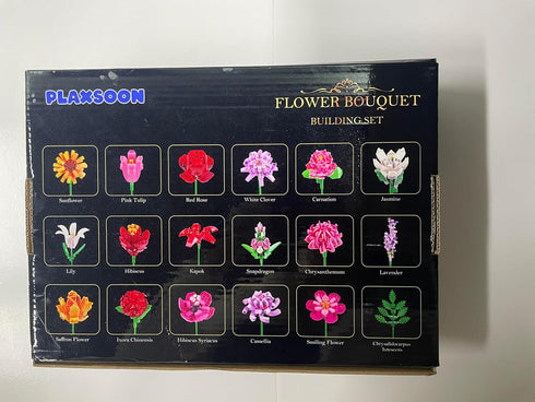 Flower Bouquet Building Set, 1488 PCS Botanical Collection, 18 Flowers Models Birthday Gift for Adults & Kids