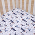 Little Love by NoJo Soar High Little One Navy, Light Blue, Orange, and White Airplanes, Clouds, and Stars Fitted Crib