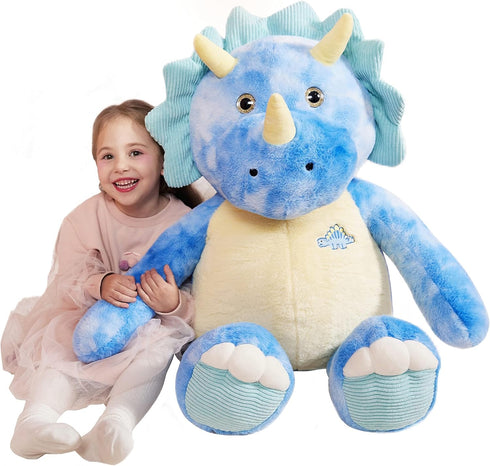 IKASA Giant Triceratops Stuffed Animal Plush Toy,30" Large Dinosaur Big Jumbo Soft