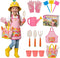 Kids Gardening Outdoor Tools Set with Adorable Sun Protective Hat & Bunny