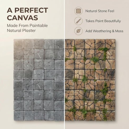 REDUCIO! Pack 100pcs) Dollhouse Miniature Paving Stones, Tiles for Modeling, Fairy Garden, and Tabletop Terrain, (Gray