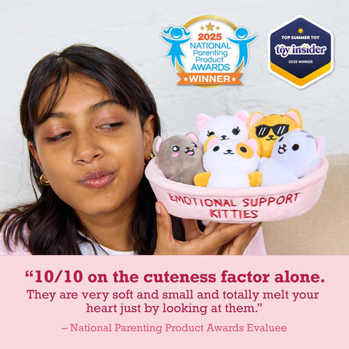 5 WHAT DO YOU MEME? Emotional Support Kitties by Relatable, Cuddly Stuffed Animals and Toys, Squishy Toys and Plushies