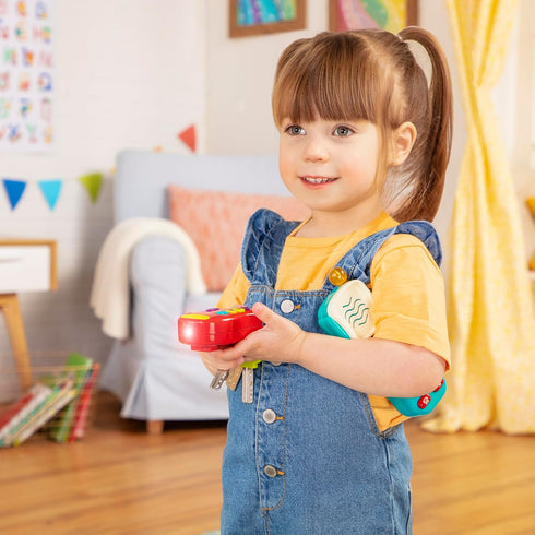 Battat Sensory Toys - Toddler Light-Up Phone & Keychain, Light & Sound Phone + Keys, 10 Months +