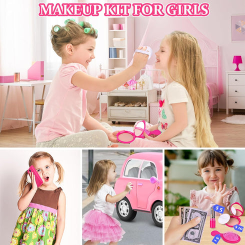 Set 3 4 5 6 7 3-5 4-5 6-8 GJZZ Play Purse for Little Girls Toys - Toddler Purse Pretend Play Makeup Toys for Year Old