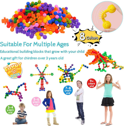 Kids Building Blocks STEM Toys, 120 PCS Plastic Gear Interlocking Sets, Safe Material for Girls and Boys Aged 3+