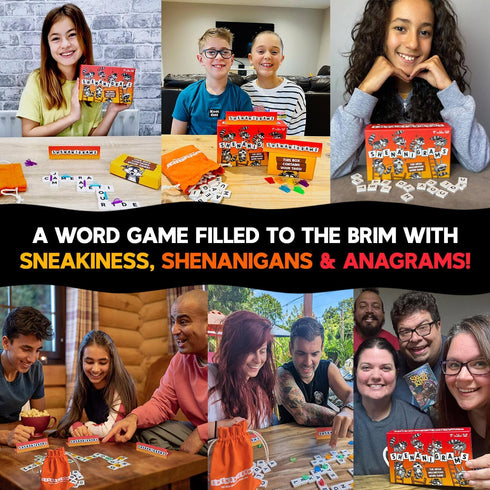 Shenanigrams! The Mega-Mischievous Word Game for Kids, Teens & Adults - Fast Family Party Game for Travel