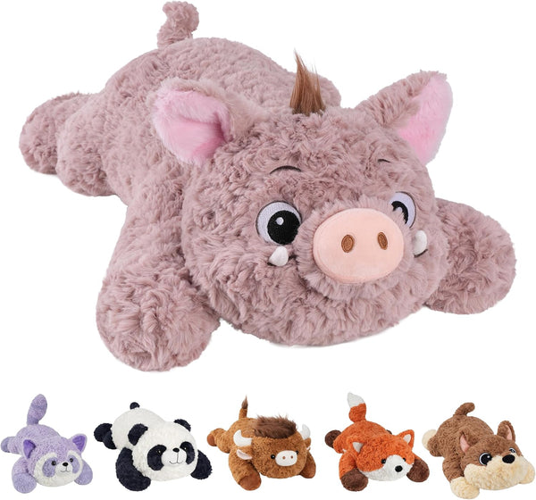 GILFWM 27" 5 Lbs Weighted Stuffed Animals Pig, Heatable and Coolable Weighted