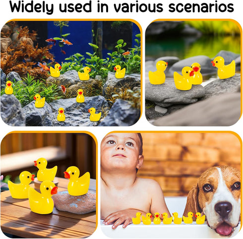 ONLYFU 1000Pcs Mini Resin Ducks Bulk Tiny Duck Figurine for Fairy Garden Landscape Aquarium Potted Plant Easter