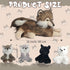 5 Pcs Wolf Plush Set, 16 Inch Stuffed Animal with Mini Baby Wolves, Soft Plushie for Birthday Party Favors