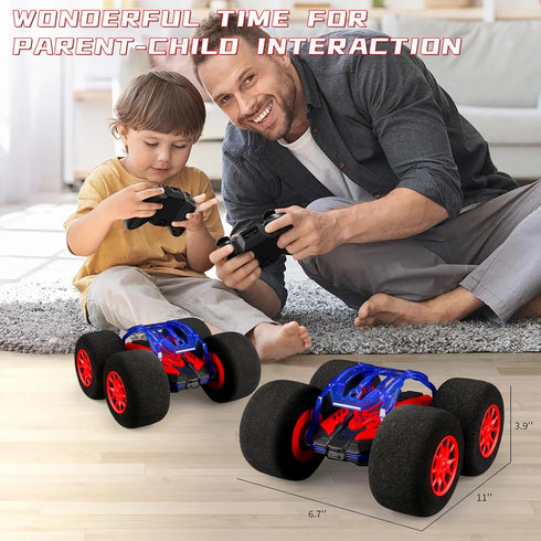 Stunt Remote Control Car with Oversized Sponge Tires, 2.4GHz Electric Race Stunt Vehicle Toy Double Sided 360° Rolling