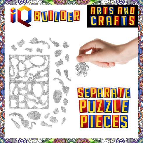 12 3D Set IQ BUILDER | Arts and Crafts for Girls Age Year Old and UP | Art Coloring Painting Animal Puzzle | Fun
