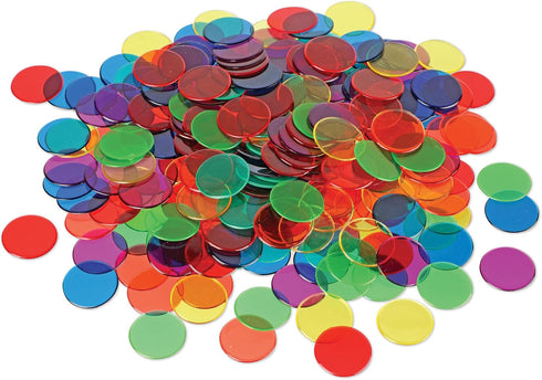 Learning Resources Transparent Color Counting Chips - 250 Pieces, Math Counters for Kids, Ages 5+, Perfect for Bingo