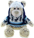 DolliBu Plush Polar Bear Stuffed Animal, Soft Huggable White Bear with Hat & Sweater - 9 Inch