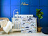 100% 4-Piece Set 2 Noisy Mouse - Boho Little Man Mustache, Premium, Organic Cotton Baby Boy Nursery Bedding Crib | Baby