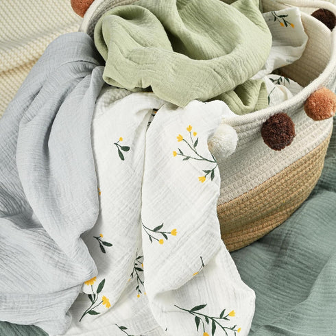 4-Pack 40 38 inches GLLQUEN BABY Muslin Swaddle Blankets for Girls Boy, Baby Blankets for Girl Boy, Newborn Receiving