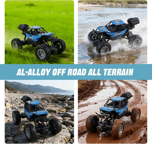 NXD 1:18 4WD 2.4 6 7 8 9 10 11 12, RC Truck, Remote Control Car with Spray & Light, All Terrain Off-Road Monster Truck