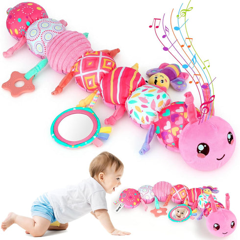 Baby Girls Toys 6-12 Months - Infant 6-in-1 Sensory Music Animal Stuffed