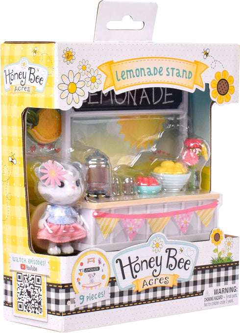 Sweet & Sour Lemonade Stand, Complete Set with Miniature Doll Figure, 9 Pieces, Ages 3+