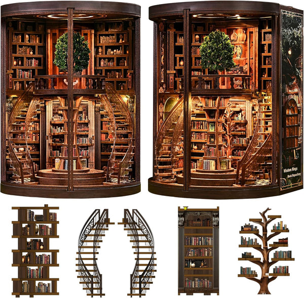 Spilay DIY Miniature House Kit, Miniature Dollhouse Kit with LED Light, Mini