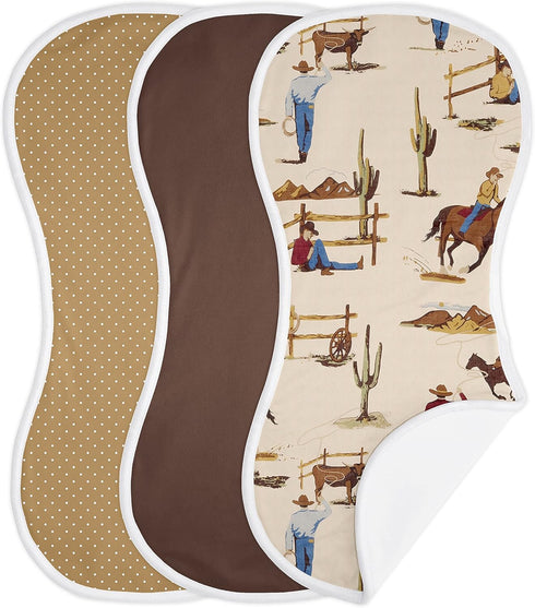 Sweet Jojo Designs Western Cowboy Baby Boy Absorbent Burp Cloths for Infant