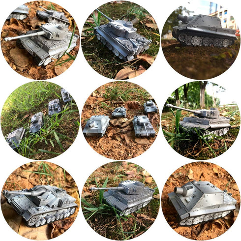 Kvvdi 4 Sets Upgrade 3D Puzzles Plastic Model Toy Tank Kit for Adults, Military Tiger Tank Model Collection