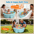 chumoasis 12M-6Y Baby Bathtub with Inflatable Top Edge, Extra Stable Infant Bath Tub, Collapsible & Portable for Baby