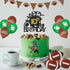 Black & Gold Glitter Football Happy 10th Birthday Cake Topper - Football Theme Party Decoration, 10th Birthday Party