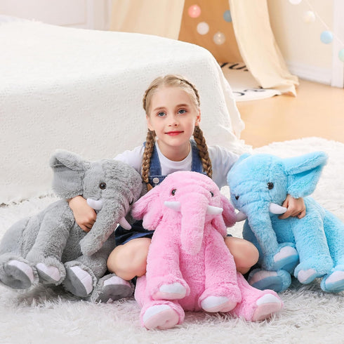 5 lbs 16 inches JellyMallow Elephant Weighted Stuffed Animals Gray, Large Weighted Elephant Plushie Cuddly Pillow Gift