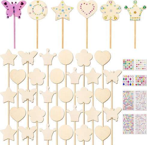 Pllieay Fairy Party Decoration, 36Pcs 6 Styles Princess Fairy Wands Kit, Fairy