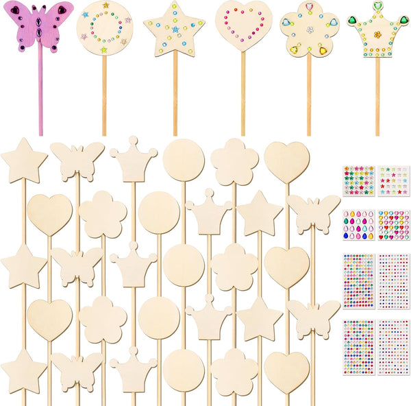 Pllieay Fairy Party Decoration, 36Pcs 6 Styles Princess Fairy Wands Kit, Fairy