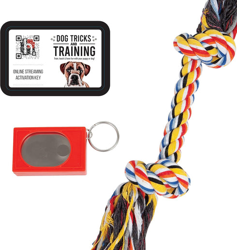 Hinkler Dog Tricks and Training Box Set - Pet Care Guide - Dog Training - Household Essentials -Exclusive Access to Online Dog Training Videos - Clicker and Rope Tricks