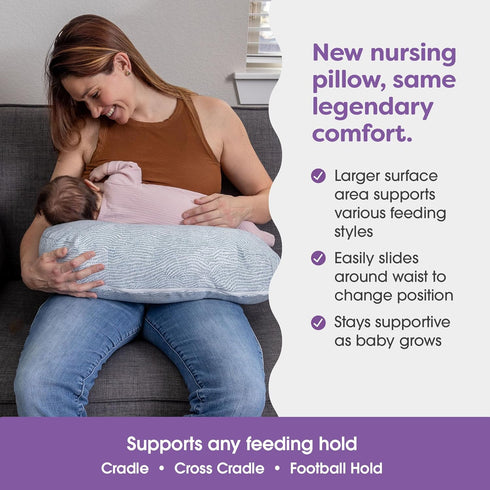 Boppy Nursing Pillow, Bare Naked - Larger, More Supportive Pillow for Breastfeeding and Bottle Feeding with Higher
